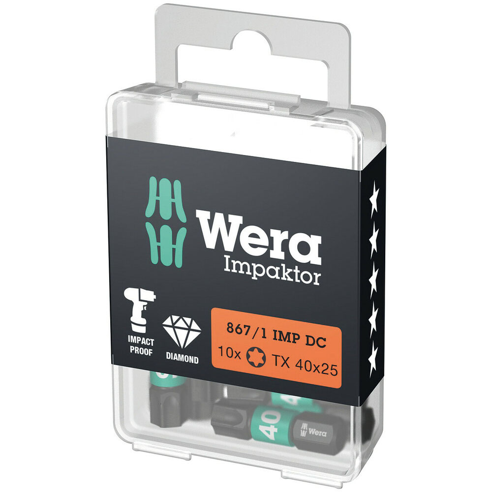 Wera 867/1 IMP DC TX 15 X 25 Mm Torx Impact Bit - Impact Rated Torx Bit For Power Tools